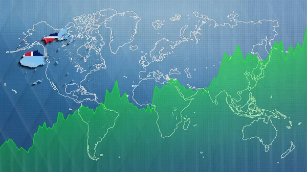 Mapa Fidżi Sukces Finansowy Wzrost Gospodarczy — Zdjęcie stockowe