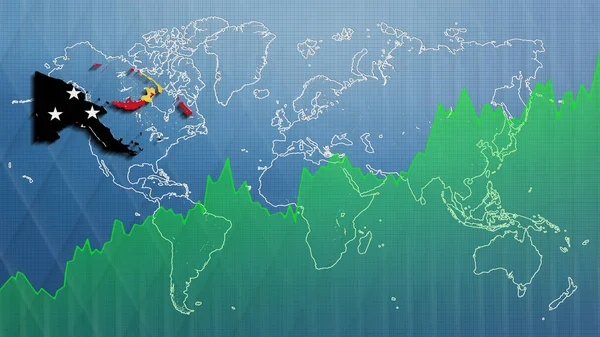 Mapa Papuásia Nova Guiné Sucesso Financeiro Crescimento Económico — Fotografia de Stock