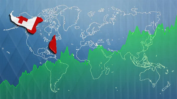 汤加地图 金融成功 经济增长 — 图库照片