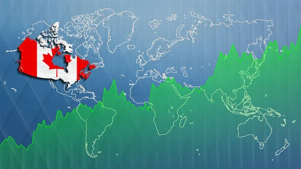 Mapa Canadá Éxito Financiero Crecimiento Económico — Foto de Stock