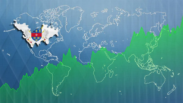 Mapa San Bartolomé Crecimiento Económico Éxito Financiero — Foto de Stock