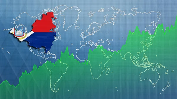 Mapa Saint Martin Sucesso Financeiro Crescimento Economia — Fotografia de Stock