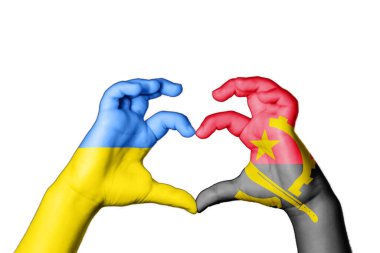 Angola Ukrayna 'nın Kalbi, El hareketi, kalp yapmak, Ukrayna için dua etmek