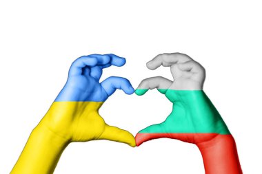Bulgaristan Ukrayna Kalbi ve El hareketi kalp yaptı, Ukrayna için dua etti