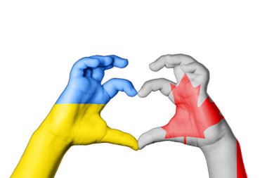 Kanada Ukrayna Kalbi, El hareketi, kalp yapma, Ukrayna için dua etme