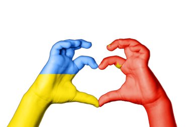 Çin Ukrayna 'nın Kalbi, El hareketi, kalp yapmak, Ukrayna için dua etmek
