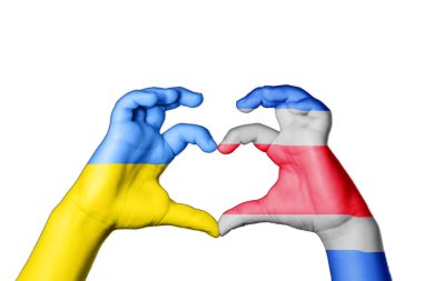 Kosta Rika Ukrayna 'nın Kalbi, El hareketi, kalp yapma, Ukrayna için dua