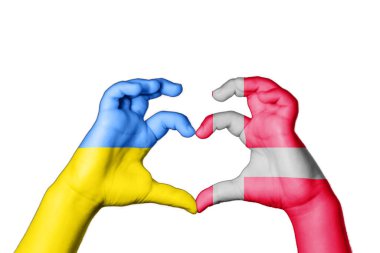 Danimarka Ukrayna 'nın Kalbi, El hareketi, kalp yapma, Ukrayna için dua
