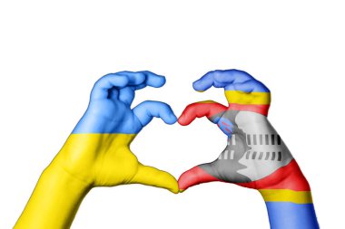 Eswatini Ukrayna 'nın Kalbi, El hareketi, kalp yapmak, Ukrayna için dua etmek
