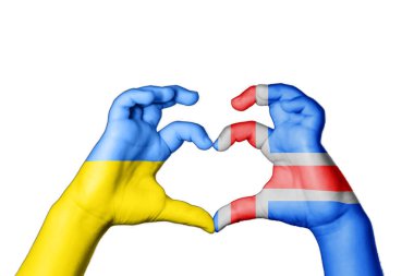 İzlanda Ukrayna Kalbi, El hareketi, kalp yapma, Ukrayna için dua etme