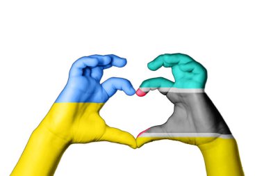 Mozambik Ukrayna Kalbi, El hareketi kalp yapma, Ukrayna için dua etme
