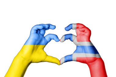 Norveç Ukrayna 'nın Kalbi, El hareketi, kalp yapmak, Ukrayna için dua etmek