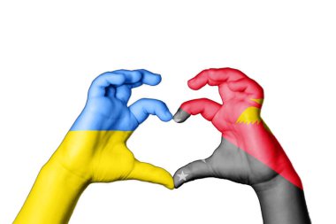Papua Yeni Gine Ukrayna Kalbi, El hareketi kalp yapma, Ukrayna için dua etme