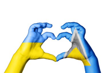 Aziz Lucia Ukrayna Kalbi, El hareketi, kalp yapma, Ukrayna için dua etme