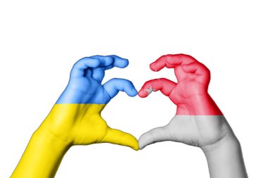 Singapur Ukrayna 'nın Kalbi, El hareketi, kalp yapmak, Ukrayna için dua etmek
