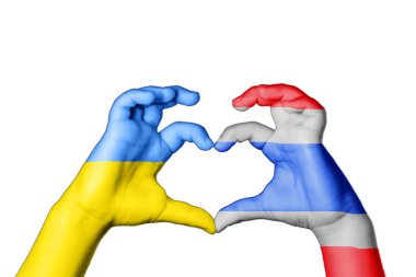 Tayland Ukrayna 'nın Kalbi, El hareketi, kalp yapma, Ukrayna için dua