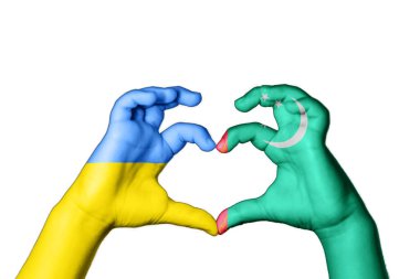 Türkmenistan Ukrayna Kalbi, El hareketi, kalp yapma, Ukrayna için dua