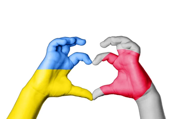 Japonya Ukrayna Nın Kalbi Hareketi Kalp Yapmak Ukrayna Için Dua — Stok fotoğraf
