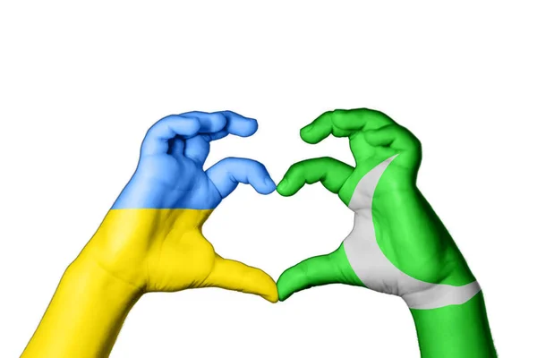 Pakistan Ukrayna Kalbi Hareketi Kalp Yapma Ukrayna Için Dua Etme — Stok fotoğraf
