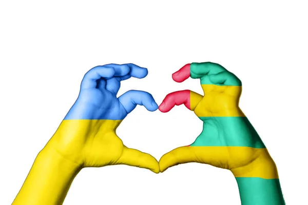 Украина Сердце Жест Рукой Делает Сердце Молитесь Украину — стоковое фото