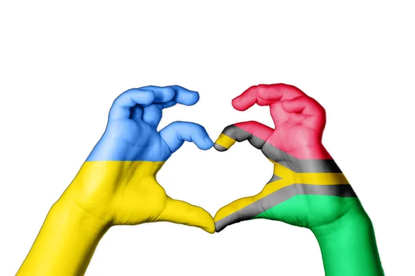 Vanuatu Ucrania Corazón Hacer Gesto Mano Corazón Rezar Por Ucrania — Foto de Stock