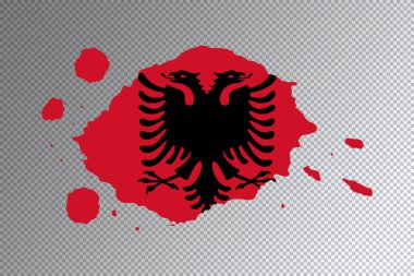 Arnavutluk bayrak fırçası darbesi ve şeffaf arkaplanda ulusal bayrak