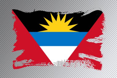 Antigua ve Barbuda bayrak fırça darbesi, şeffaf arkaplanda ulusal bayrak