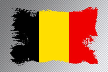 Belçika bayrağı fırça darbesi, şeffaf arkaplanda ulusal bayrak