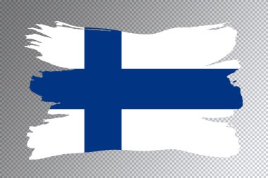 Finlandiya bayrak fırça darbesi, şeffaf arkaplanda ulusal bayrak