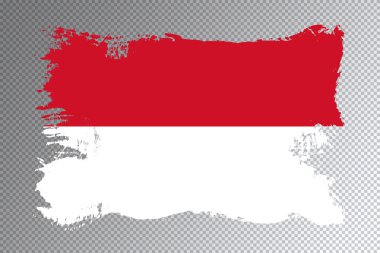 Endonezya bayrağı fırça darbesi, şeffaf arkaplanda ulusal bayrak