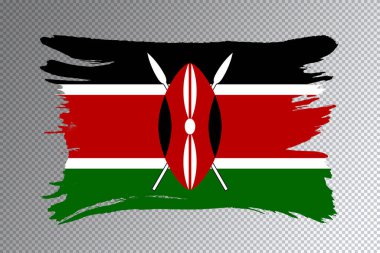 Kenya bayrağı fırça darbesi, şeffaf arkaplanda ulusal bayrak