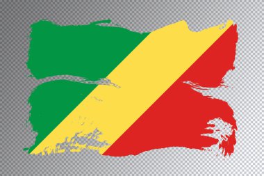 Republic of the Congo flag brush stroke, national flag on transparent background clipart