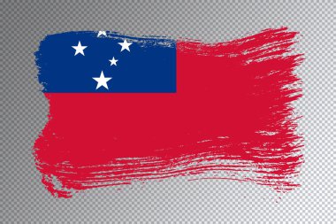 Samoa bayrağı fırça darbesi, şeffaf arkaplanda ulusal bayrak