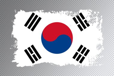 Güney Kore bayrak fırça darbesi, şeffaf arka planda ulusal bayrak