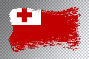 Tonga bayrağı fırça darbesi, şeffaf arkaplanda ulusal bayrak