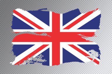 Birleşik Krallık bayrak fırça darbesi, şeffaf arkaplanda ulusal bayrak