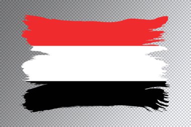 Yemen bayrağı fırça darbesi, şeffaf arka planda ulusal bayrak