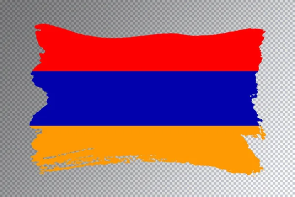 Ermenistan Bayrağı Fırça Darbesi Şeffaf Arkaplanda Ulusal Bayrak — Stok fotoğraf