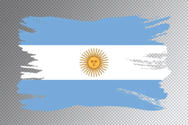 Argentine Coup Pinceau Drapeau Drapeau National Sur Fond Transparent — Photo