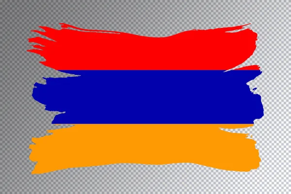 Pinselstrich Der Armenischen Flagge Nationalflagge Auf Transparentem Hintergrund — Stockfoto
