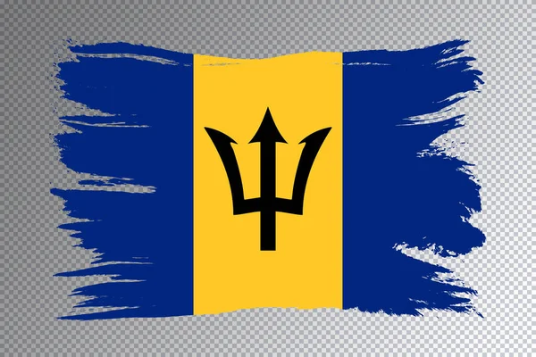 Pincel Bandera Barbados Bandera Nacional Sobre Fondo Transparente — Foto de Stock