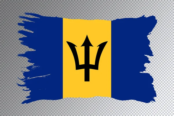 Barbados Flagga Pensel Stroke Nationell Flagga Transparent Bakgrund — Stockfoto