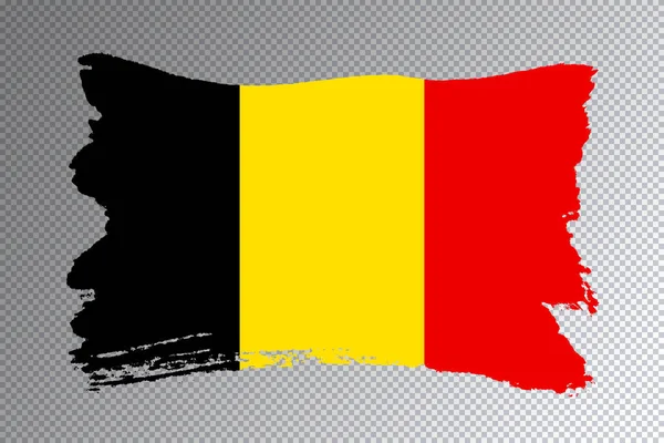 Штрих Кистью Флага Бельгии Национальный Флаг Прозрачном Фоне — стоковое фото
