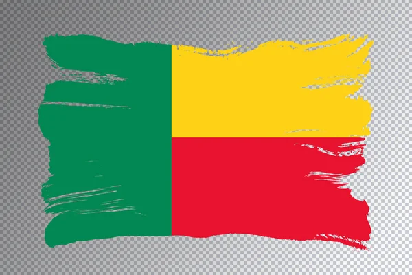 贝宁国旗刷 透明背景下的国旗 — 图库照片