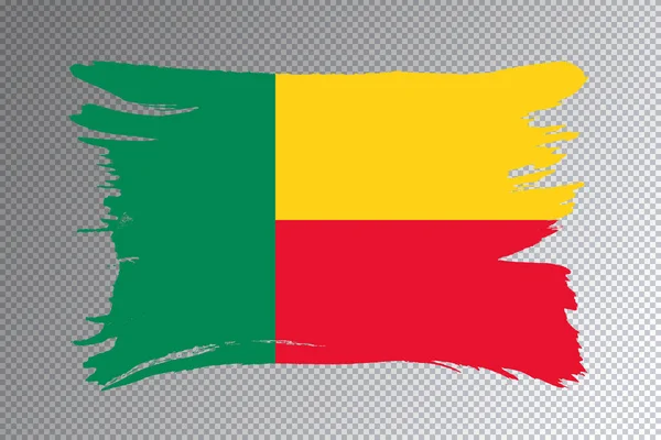 Benin Vlag Penseelstreek Nationale Vlag Transparante Achtergrond — Stockfoto
