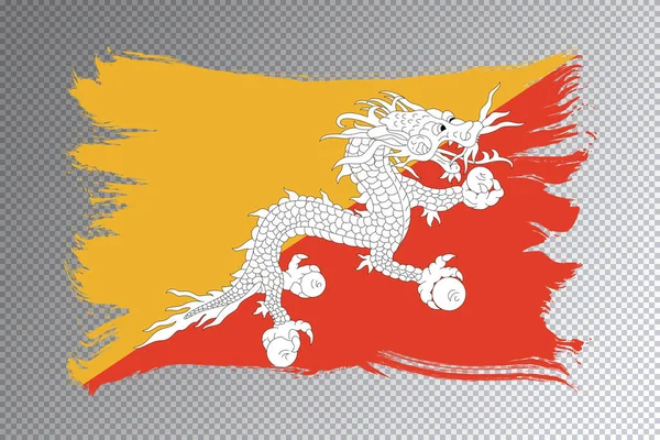 Pincel Bandeira Butão Bandeira Nacional Sobre Fundo Transparente — Fotografia de Stock