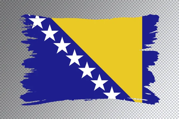 Bosznia Hercegovina Zászló Ecset Stroke Nemzeti Zászló Átlátszó Háttér — Stock Fotó