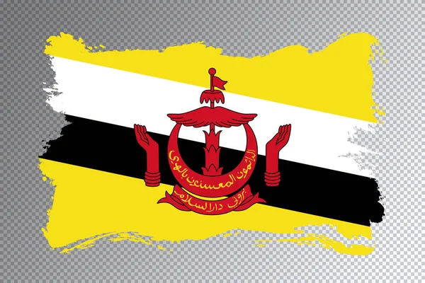 Brunei Pincel Bandeira Acidente Vascular Cerebral Bandeira Nacional Fundo Transparente — Fotografia de Stock