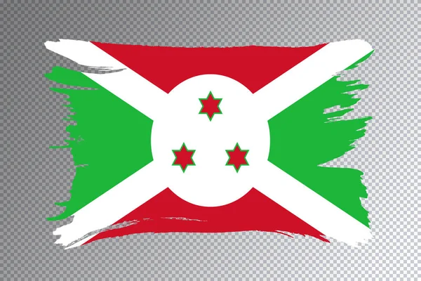 Burundi Vlaggenborstel Slag Nationale Vlag Transparante Achtergrond — Stockfoto