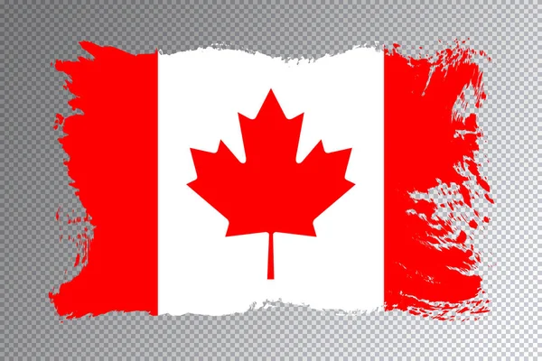 Pinselstrich Der Kanadischen Flagge Nationalflagge Auf Transparentem Hintergrund — Stockfoto